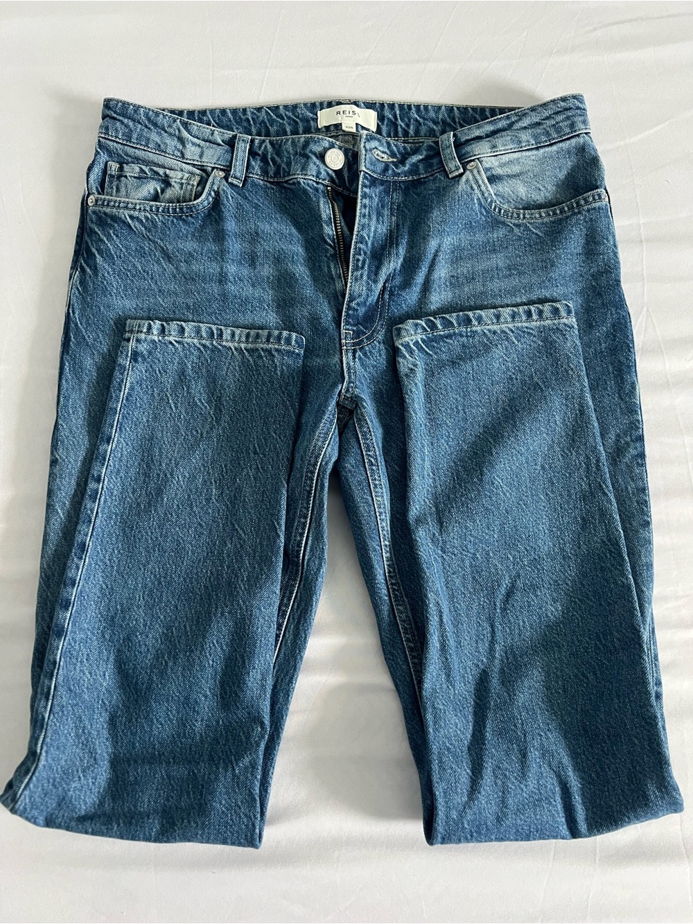 Reiss Men's Mid-Blue Straight Jeans